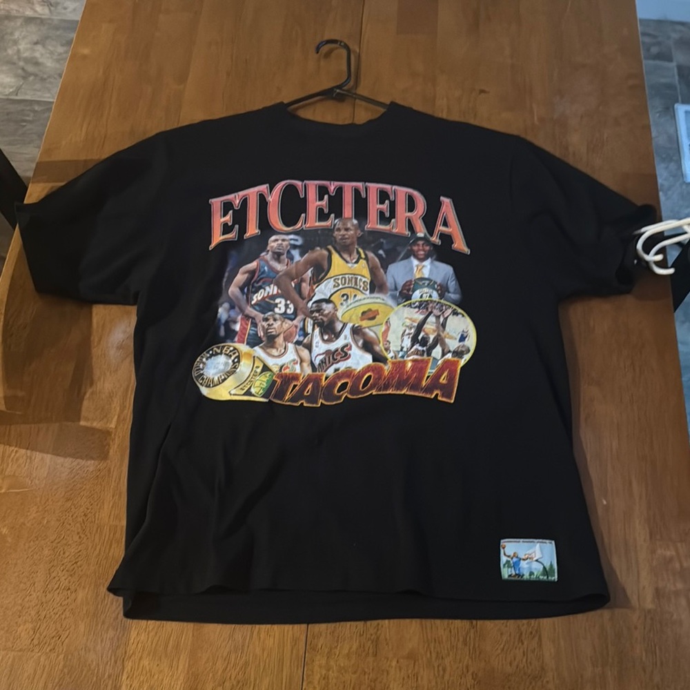 Black Graphic T-Shirt with Sports Print